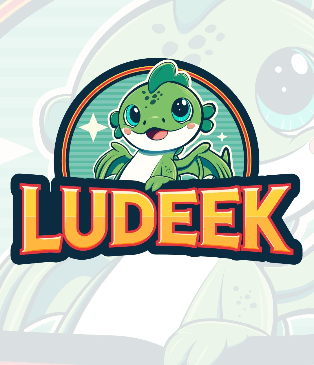 Identité illustrée Ludeek 09 avec un personnage vert